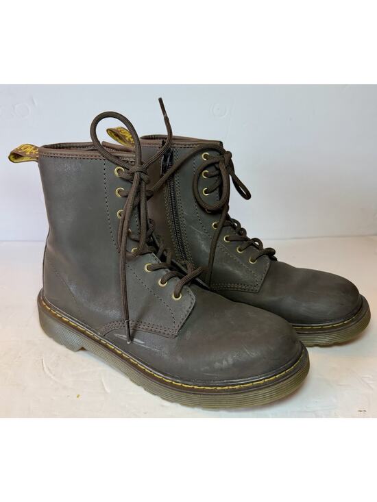 Dr. Martens Other - Dr. Doc Martens Youth Leather Lace-Up Zip Ankle Combat Boots Size 6 US 1460 Y